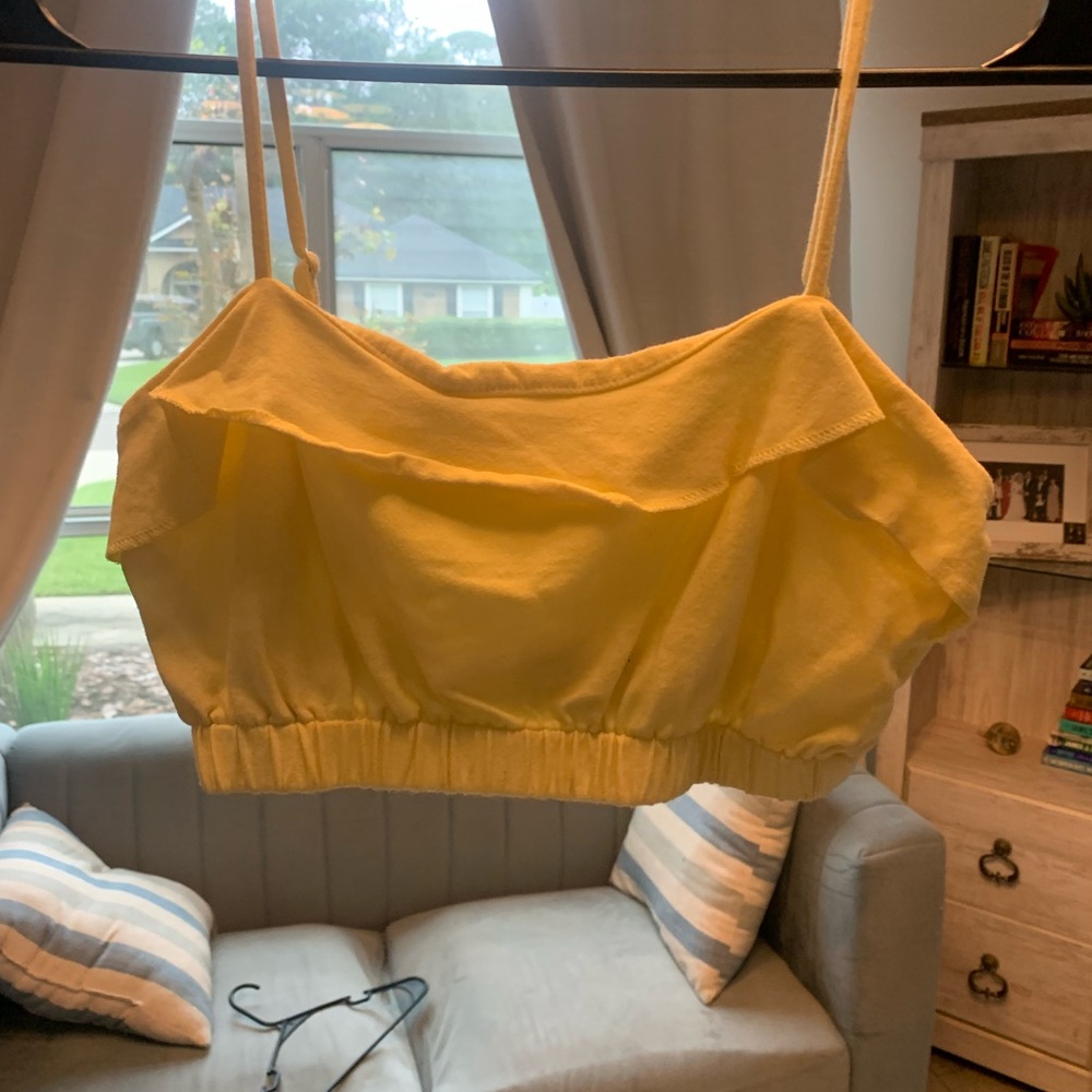 La Hearts Yellow Crop Top
